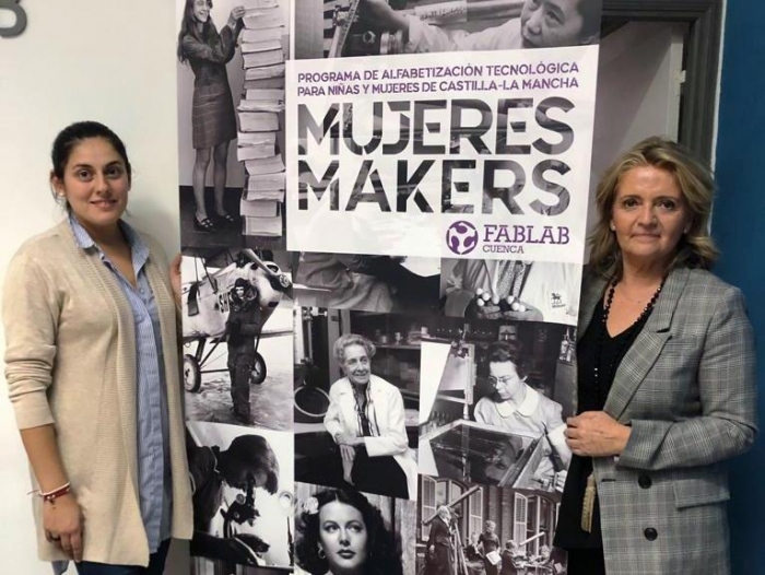 Jiménez y Bonilla conocen el proyecto de FABLAB Cuenca y ensalzan el papel de la mujer emprendedora 